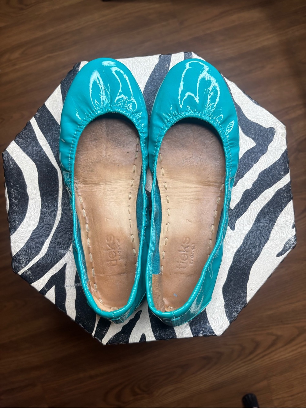 Tieks Teal Patent Ballet Flats